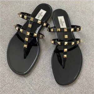 Valentino Rubber Jelly Rockstud Thong Sandals